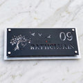 Custom Laser Cut Metal Name Plate with Spacer Mount – Modern Outdoor Address Sign (Weatherproof)