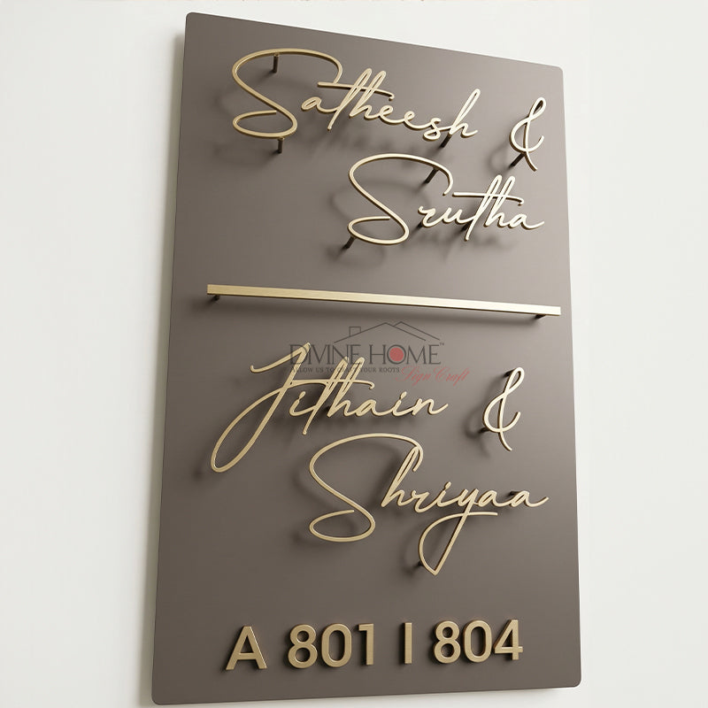 Premium GI Metal Name Plate with Dual Layer Projection Letters – Modern Custom Outdoor Sign