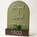 Modern Acrylic Name Plate with Planter Box – Custom Outdoor Welcome Sign