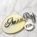 Modern Layered Metal Name Plate with House Number – Custom 3D Outdoor Sign
