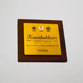 Wood Base Name Plate with Brushed Titanium Gold Plate – Premium Custom Outdoor Sign