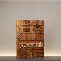 Geometric Teak Wood Name Plate with 3D Carving – Premium Custom Outdoor Sign