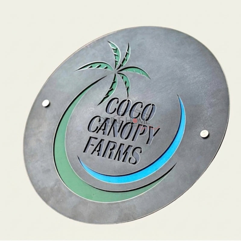 Custom Metal Logo Sign with Acrylic Inlay – Premium Business Signage