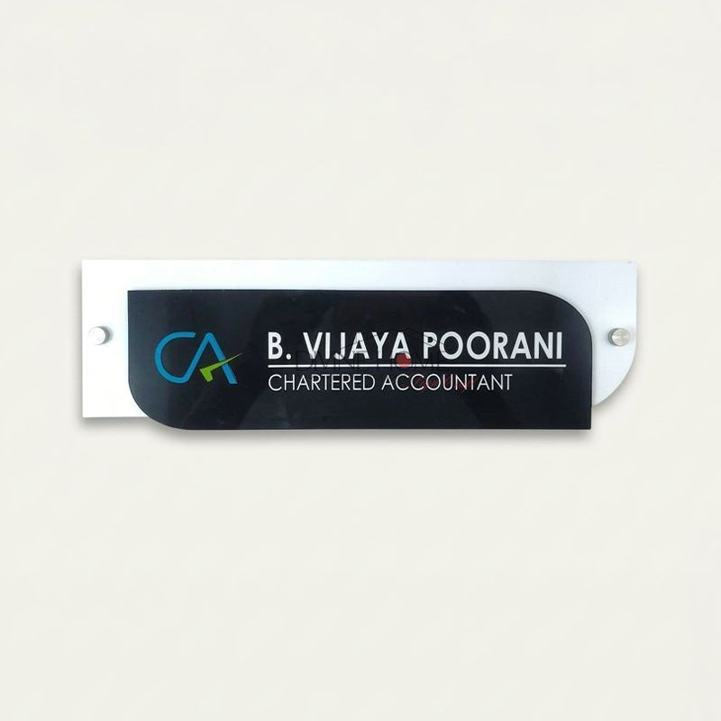 Modern Acrylic Office Name Plate – Custom Professional Signage