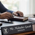 Premium Desk Name Plate with Wooden Base – Custom Executive Signage