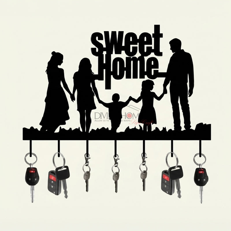 Metal Key Holder Wall Art – Sweet Home Family Design