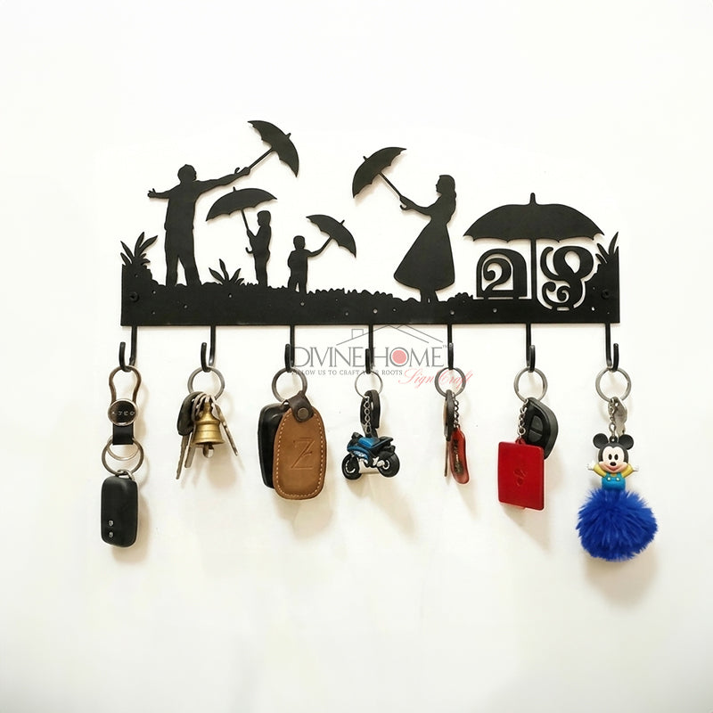 Custom Metal Key Holder – Family Theme Wall Organizer